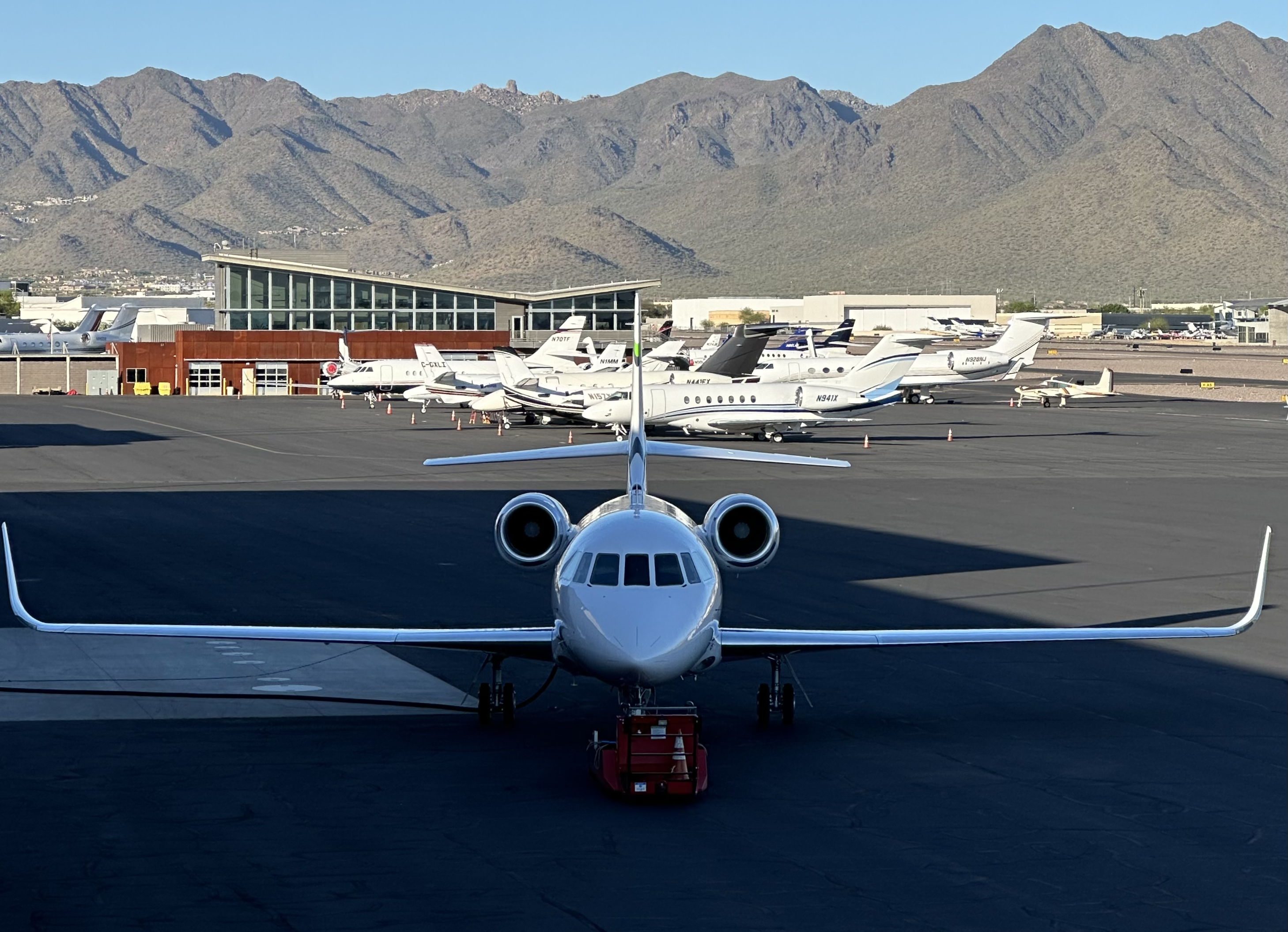 Dassault Falcon parked at Scottsdale Airport